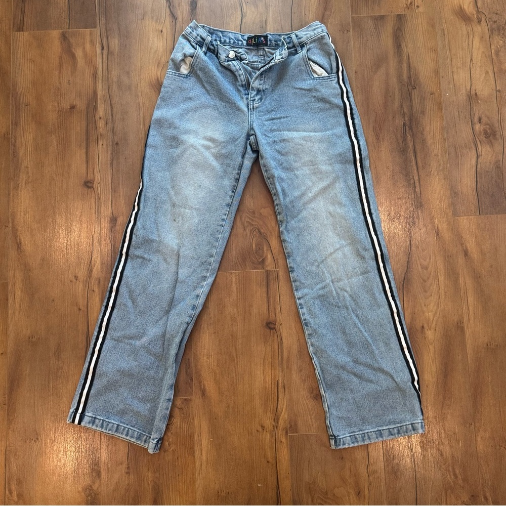 Delia’s Wide Leg Jeans with striped detailing